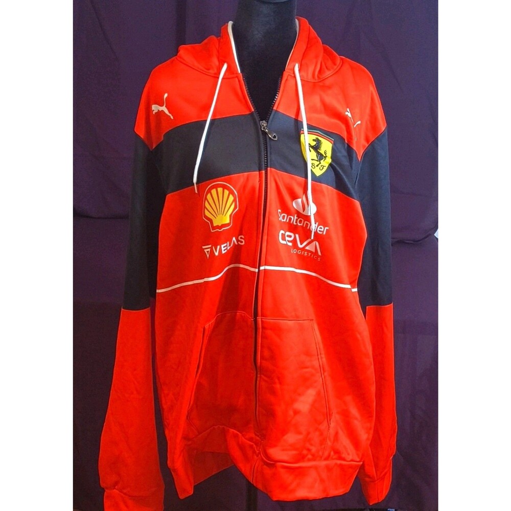 PUMA 2022 Scuderia Ferrari F1 Team Zip Hoodie Red Black Mens XL